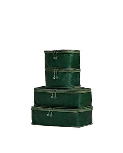 ANTLER - Compression Packing Cubes, Set of 4 Essential Packing Cubes for Suitcases and Backpacks - Holiday, Travel & Accessories Organiser, Easy Clothes and Shoe Storage - Antler Green