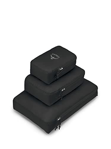 Osprey Ultralight Packing Cube Set, 3 Cubes (1.5L, 4L, 9L), Black