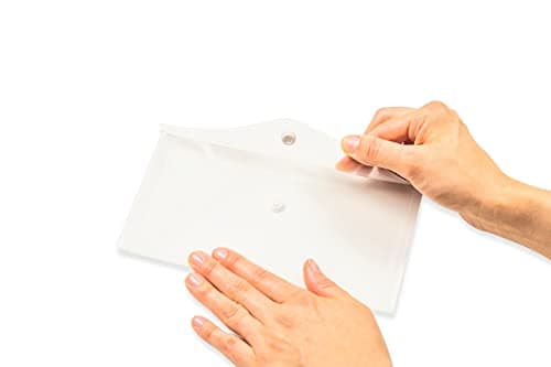 HERMA 20032 Document Wallet, DIN Long, Transparent White, Small Transparent Pockets Envelope with Press Stud, Plastic Envelope for School, University, Office, Travel — view 2
