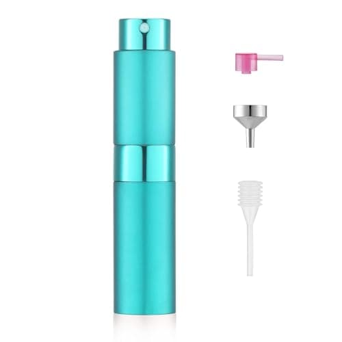 Toureal Travel Perfume Atomiser Refillable, 8ml Atomiser Spray Bottle,Cyan