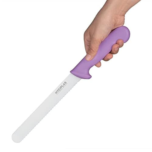 Hygiplas Stainless Steel Bread Knife 20cm/8", Purple, Dishwasher Safe — view 2