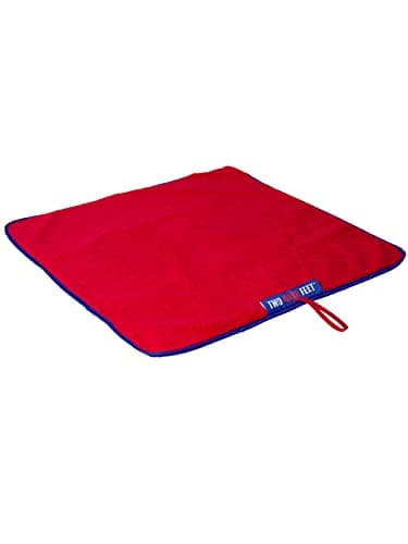 Two Bare Feet Portable Changing Mat for Surfing, Swimming, SUP & Watersports – Waterproof, Soft Sherpa Fleece, Roll-Up Design for Easy Travel & Outdoor Sports (Navy/Red) — view 3