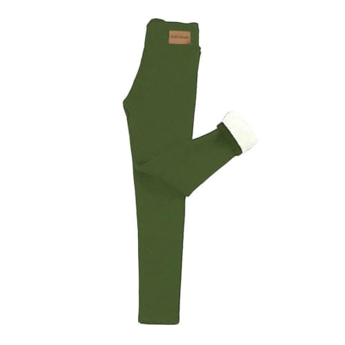 YCBMINGCAN Thermal Leggings Women's Winter Lined Warm Winter Leggings Fleece Trousers High Waist Leggings Opaque Winter Trousers Thermal Sports Trousers for Outdoor, Leisure, Sports, Green, M — view 4