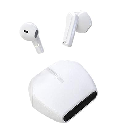 BUDZ Bluetooth 6.0 Semi-In-Ear Wireless Earbuds, 10mm PU+PEK Dual-Composite Drivers, ENC Dual-Mic Calls, 40H Playtime, 10-Min Quick Charge, Low-Latency Mode, Leather-Grain Polygonal Charging Case