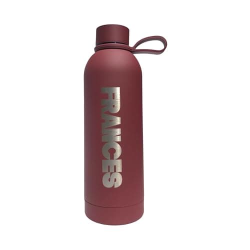 Personalised Insulated Water Bottle – Custom Name Laser Engraved Bottle, Stainless Steel, Gym Bottle, Teacher & Bridesmaid Gift (Burgundy)