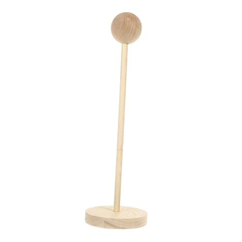 KOMBIUDA Portable Wooden Wig Stand Tripod Holder for Travel Display — view 6