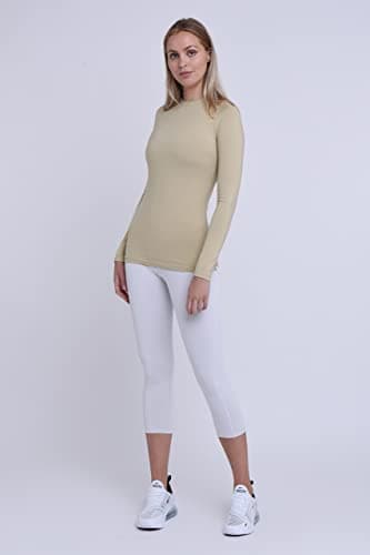 TCA Super Thermal Top Women - Ladies Thermal Vest - Thermals Womens - Ski Base Layer Women - Workout Tops for Cold Weather - Sandstorm, M — view 3