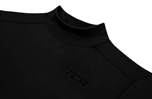 TCA Men's SuperThermal Compression Base Layer Football Running Top Long Sleeve Thermal - Mock Neck - Black Stealth, XXL — view 4