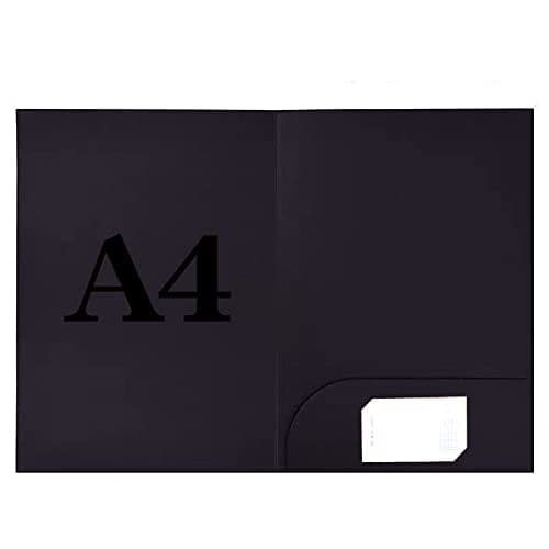 DZOZO 10Pcs A4 Insert Presentation Folder - Letter Size Business Report Holder, Kraft Black Cardboard Office Project File for Single Sheet Documents — view 6