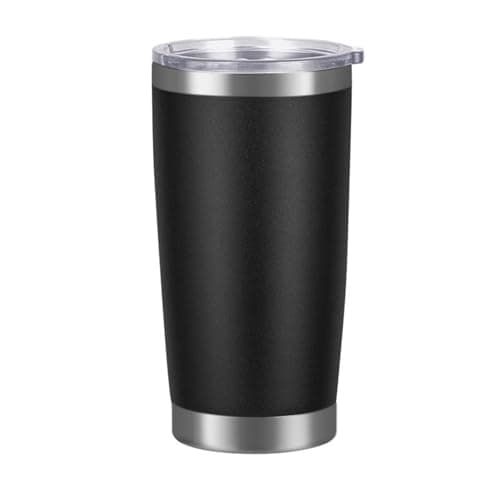 YDYxieji 20oz 550ml Travel Insulated Tumbler with Lid,Stainless Steel Double Wall Insulated Thermal Coffee Cup Flask Travel Mug for Hot & Cold Drinks, Fits Car Cup Holder (Black)