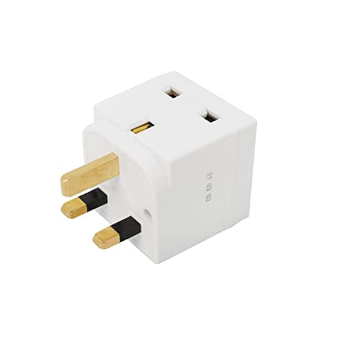 Swiss Edge 2 Way 3 Pin Power Adapter Plug Splitter - Cube Electric 13A Multi Wall Plug Extension Double Socket UK (Pack of 1) — view 2