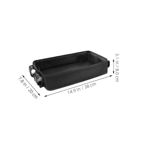 JEWEDECO Black Canvas Stroller and Lightweight Design Snack Tray with Adjustable Push Handle Universal Tray for Carriage, for Outdoor Walks and Travel — view 2