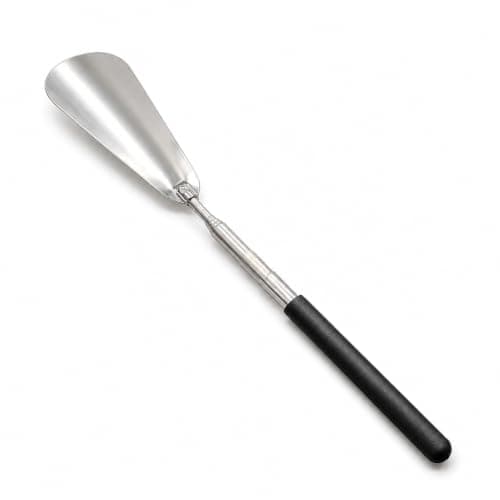 ATKIN BROTHERS Extendable Shoe Horn Long Handled 29-76.5cm Metal Telescopic Shoe Horn With Comfortable Plastic Handle Adjustable Long Reach Shoehorn For Boots Shoes Travel Home Pack Of 1