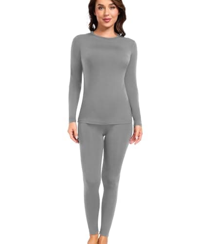 wirarpa Women's Thermal Underwear Set Fleece Lined Top & Bottom M