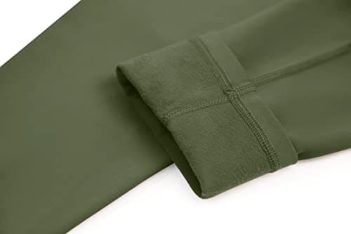 JOYSPELS Womens Thermal Fleece Lined Leggings, Warm High Waisted Gym Winter Leggings, Winter Yoga Pants for Women with Pockets UK - Army Green - S — view 4