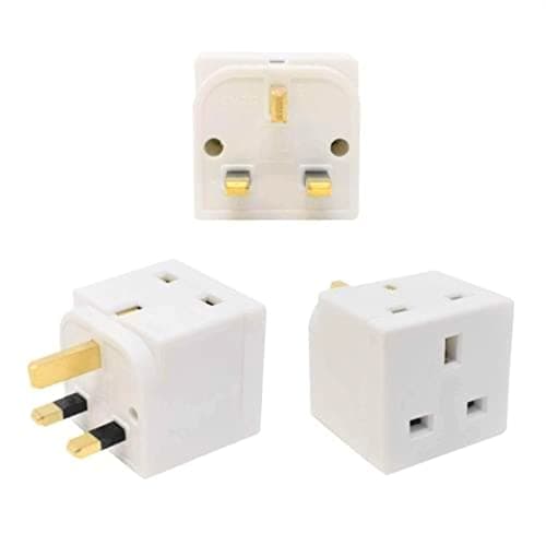 BAANI 2 Way Double Plug Adaptor - Multi Plugs Extension Sockets Adapter - UK 3 Pin Socket Extensions 250V 13 Amp - Power Extender Multiplug Block for Kitchen, Office, PC, TV, Indoor Lighting — view 3