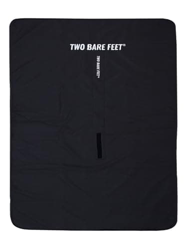 Two Bare Feet Sherpa Lined Waterproof Beach Travel Blanket – Warm, Cozy, Windproof Outdoor Blanket for Camping, Picnics, Hiking & Beach Days – Portable & Lightweight (Black/Charcoal, 145cm x 145cm) — view 4