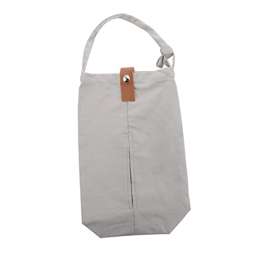 Cabilock Car Tissue Bag Wall Hanging Tissue Holder Gray Canvas Backseat Organizer for Cars and Travel