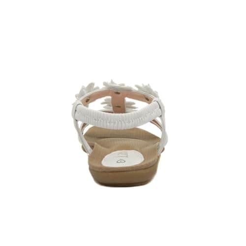 Lilley Stella Womens White Flower Crochet Sandal - Size 6 UK - White — view 6