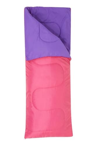 Mountain Warehouse Basecamp 200 Mini Sleeping Bag - 2 Season, 160 * 65cm, Insulated Kids Travel Sleep Essential - For Spring Summer, Camping & Travel Bright Pink — view 2