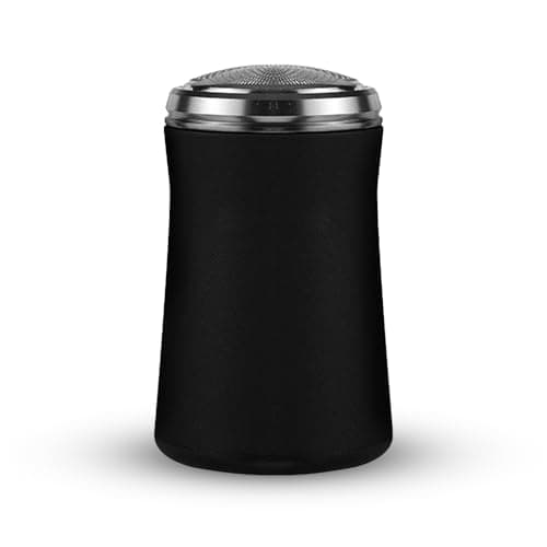 YIXANNX Shaver Rechargeable IPX7 Waterproof Travel Face Trimmer Aluminum Alloy Handheld Compact Salon Beard Shaving, Black