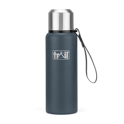 Trail Vacuum Flask with Strap, Camping & Travel, 600ml, Dark Grey