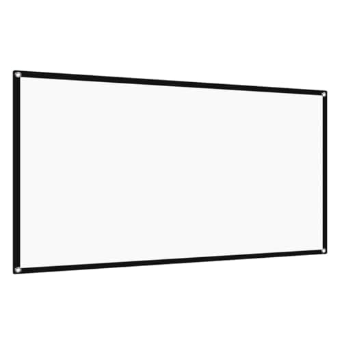 Zerodeko Projector and Projection Portable Screen White Folding Polyester Curtain with Easy Installation Optimal Color Reproduction for Conference Room and Business Use