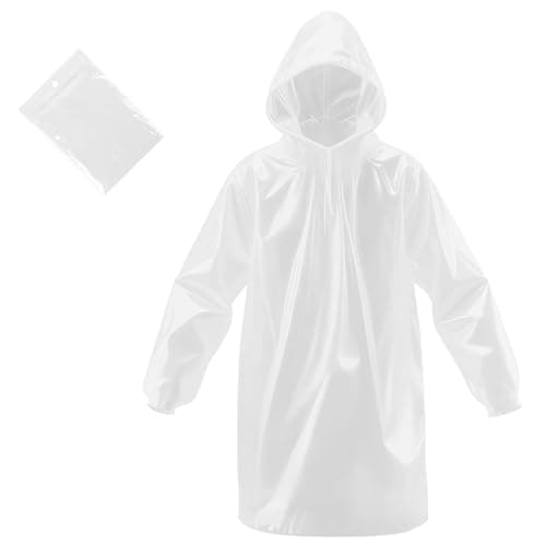 TIECHI Disposable Rain Poncho - Emergency Raincoats Poncho Waterproof Adult Rain Coats With Hood and Sleeves Ideal for Outdoor, Fishing, Camping