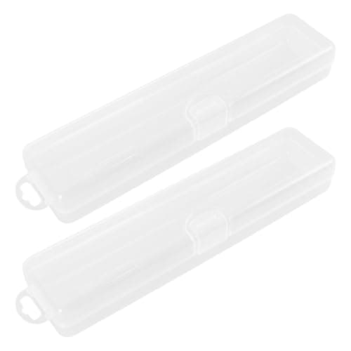 HEATSHAKING Portable Makeup Brush Storage Box with Lid 2pcs for Travel