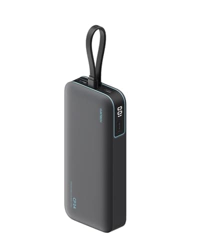 CUKTECH CP24 20,000mAh Power Bank with Built-in USB-C Cable, 40W PD Fast Charging Portable Charger, 3-Port Battery Pack for iPhone 17/16, Samsung S26/S25, iPad Pro, MacBook Air
