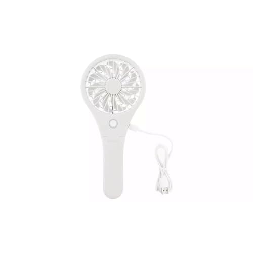 2-in-1 Rechargeable Handheld & Desk Fan, USB-C Charging, 3 Speeds, 8-Hour Runtime, Foldable Stand - Portable Personal Mini Fan for Travel, Commute, Bedside, Office (White) — view 2