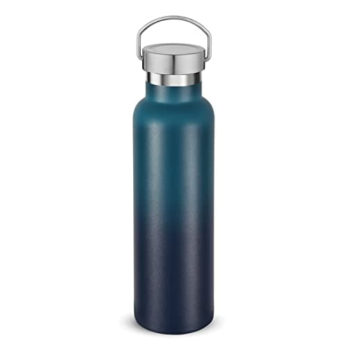 Volhoply Gradient Stainless Steel Water Bottles,600 ML Vacuum Insulated Double Wall Travel Bottle with Leak Proof Lid of Handle,Metal Reusable Standard Mouth Flask for School,Hikers,Gift
