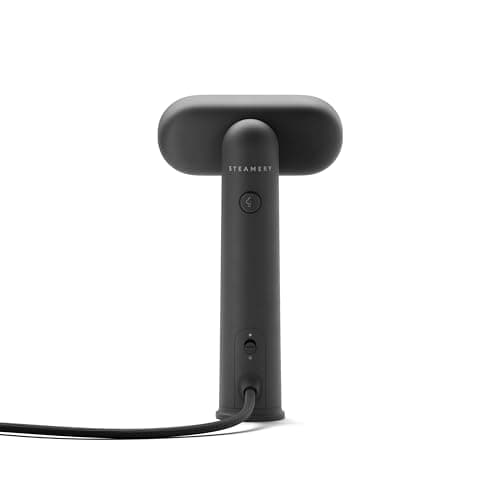 Steamery Travel Steamer Cirrus Lite, 1200W, Steam Output 16g/min, Heat-up 18 Seconds, Portable & Packable, Rotating Steam Head, Scandinavian Design, UK 3-pin plug (Type G), Charcoal