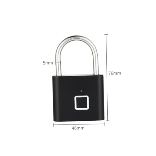 WOONEKY Outdoor Fingerprint Padlock with Aluminum Alloy Body, Smart Electronic Locker Lock for Iron Doors and Storage Cabinets, Waterproof and Rustproof for Secure Use in Working Places — view 5