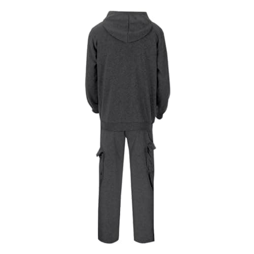 Generisch 2026 New Arrivals Casual Plain Set for Men, Comfortable, Relaxed Fit, Daily Wear for Outdoor Activities in Spring, Winter, darkgray, XL — view 6