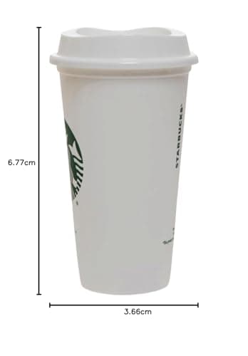 Starbucks White Reusable Plastic Travel Mug/Cup/Tumbler Grande Medium, 16oz 473ml — view 5