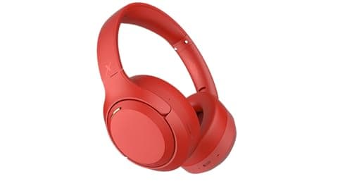 Riwbox Hybrid Active Noise Cancelling Headphones,Wireless Over Ear Bluetooth Headset,60H Playtime,Hi-Res Audio, Foldable,Bluetooth V5.4,Comfort&Immersion for Work,Commuting (Red) — view 2