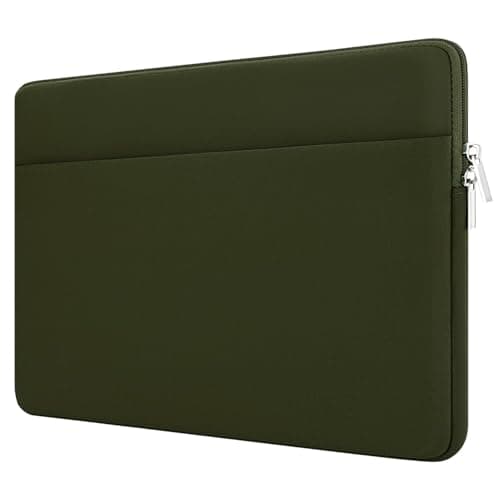 HEDUGO Laptop Sleeve Bag Compatible with 15.6 inches HP Acer Asus Lenovo Notebook with Zipper Accessory Pocket Padded Computer Pouch Cover Shockproof Protective for 15.6” Laptop,Army Green