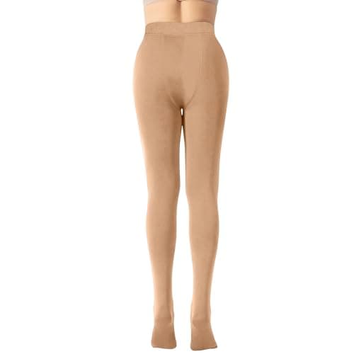 2025 Thermal Fleece Lined Leggings Women Winter Warm Thick Tights Thermal Velvet Pants Control Soft Stretchy (Beige, One Size) — view 2