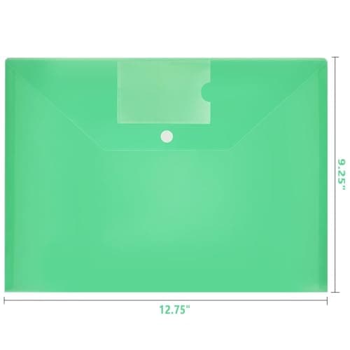 Plastic Folders A4-30 Pack A4 Plastic Folders for Documents Popper Wallets with Button Closure (Green) — view 4