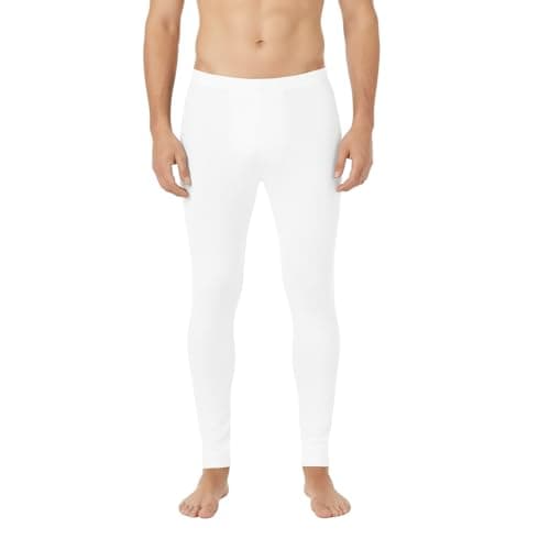 Men’s Thermal Underwear Pants Base Layer Leggings – Warm Long Johns for Cold Weather, Winter Sports, Running, Hiking, Skiing & Outdoor Activities (UK, Alpha, XL, Regular, Regular, White)