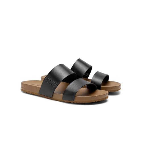 DREAM PAIRS Women's Open Toe Slides Sandals,Size 6,Black — view 5