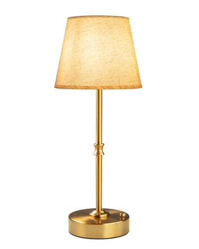 EppieBasic Rechargeable Cordless Table Lamp, Linen Shade, 2700K Dimmable