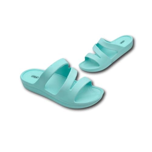 Ritmo Women's Summer EVA Rubber Slides Platform Sandals with Massage Insole for Sea, Swimming Pool, Home Shower, turquoise, 6 UK — view 2