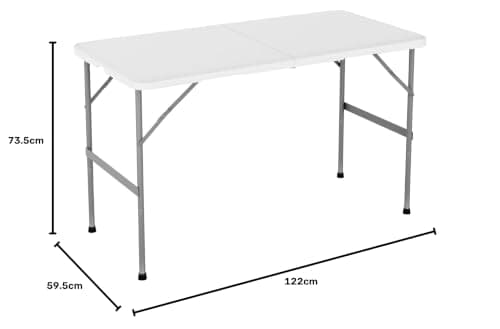 mcc direct 4ft (122cm) Folding Table Heavy Duty – Indoor & Outdoor Plastic Table for Garden, Picnic, BBQ, Camping, Party & Catering (White) — view 3
