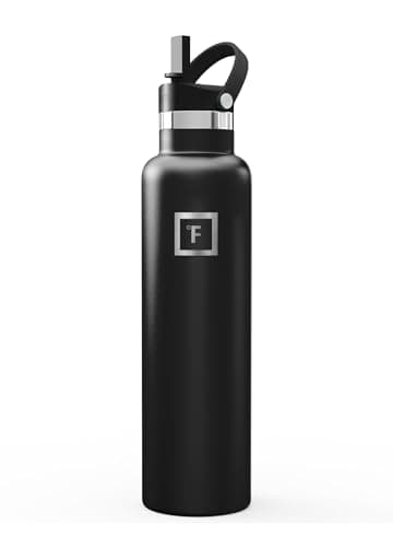 IRON °FLASK Insulated Water Bottle with Straw Lid Narrow - 710ml Cold 24hrs & Hot 12hrs Drinks Double-Walled Stainless Steel Metal Leakproof Travel Sports Gym Camping & Hiking Hydration Flask