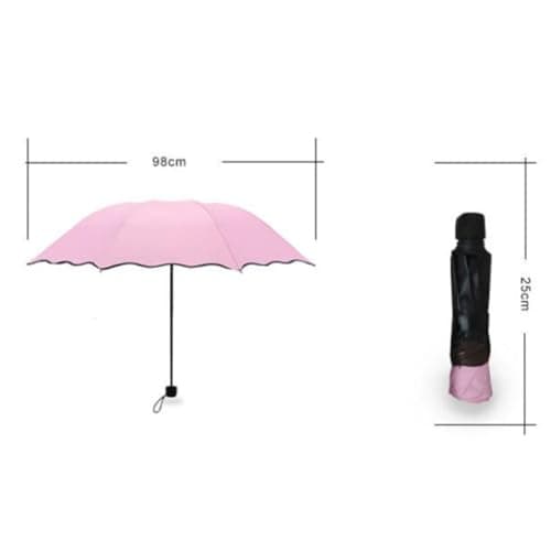 KONTONTY Pink Foldable Sunscreen Umbrella Brim with 8 Ribs, Petal Edge — view 2