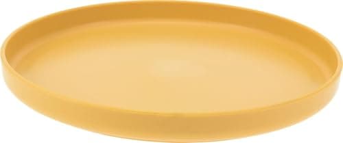 Envenzo Reusable Picnic Dinner Set for 4, 29 Piece Plastic Tableware Set with Plates, Bowls, Cups and Cutlery for Camping, Garden and Outdoor Dining, Yellow — view 3