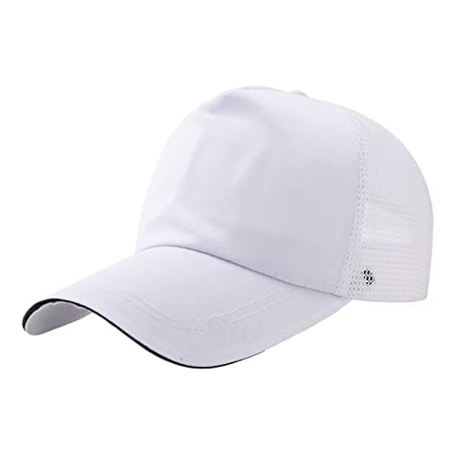 Visor Head Lamp Men's and Women's Summer Cotton Back Net Hat Fashion Casual Sunscreen Baseball Cap White