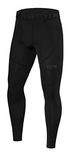 TCA Men Pro Performance Compression Leggings Thermal Base Layer Tights - Black Stealth, M